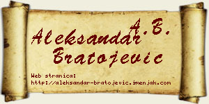 Aleksandar Bratojević vizit kartica